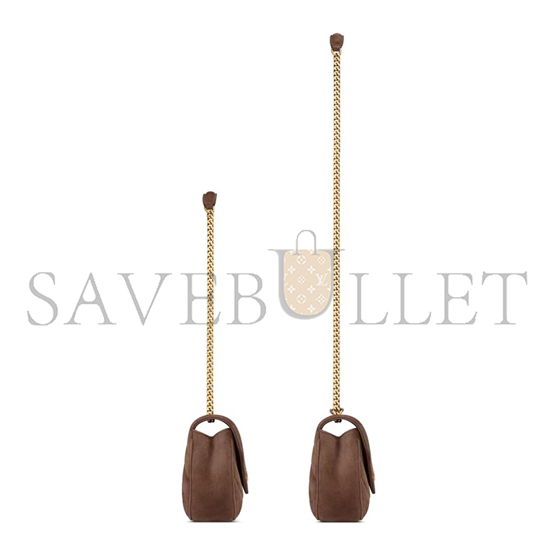 YSL LOULOU SMALL IN MATELASSÉ SUEDE 801437 (24*14*6cm)